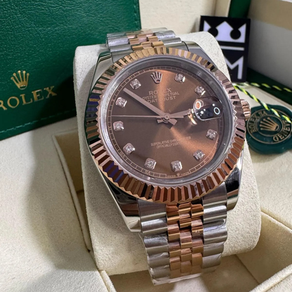 Rolex Datejust 41 – Brown Dial with Diamanten